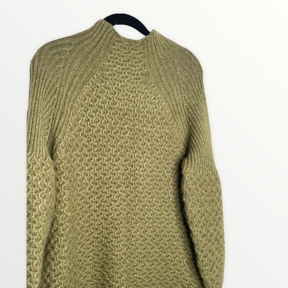 ANTHROPOLOGIE Bia Chunky Mock Neck Knit Sweater Olive Green, Size Medium - Picture 15 of 16